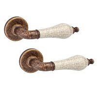 Ручки на розеті DND by MARTINELLI Monica AF+P8 антична обробка/бежевий фарфор